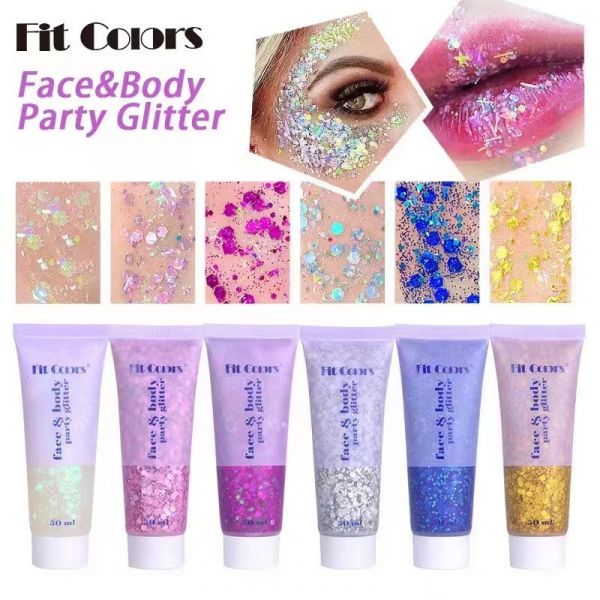 Fit Colors Set of glitters for face, body and hair Party Glitter